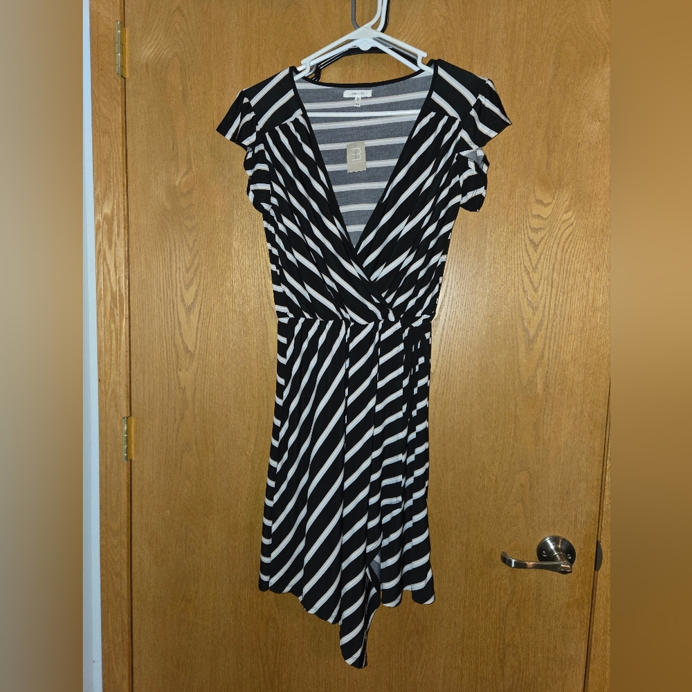 Maurices Gray and Cream Striped Top